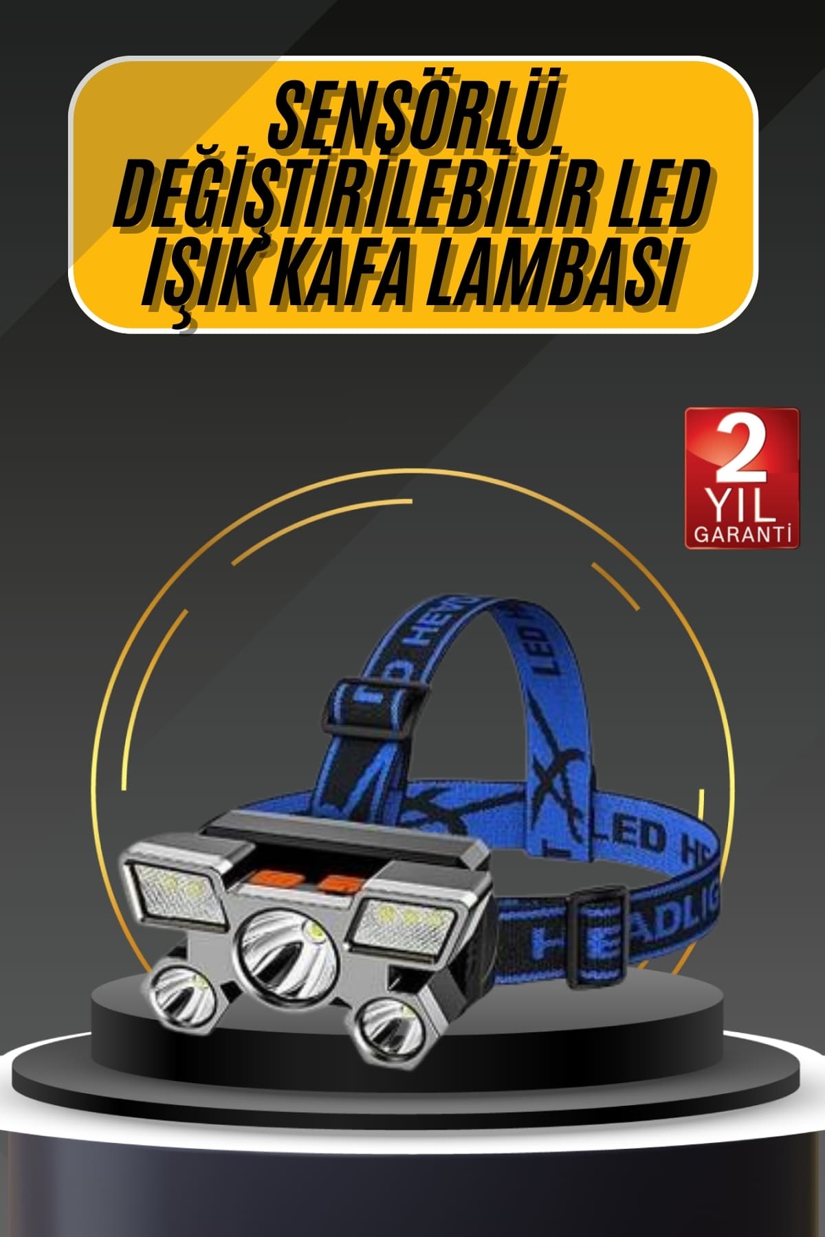 Kafa Lambası 800 Lümen 4 Mod Yüksek Işık Flaşörlü Şarjlı Led Lamba - Lisinya