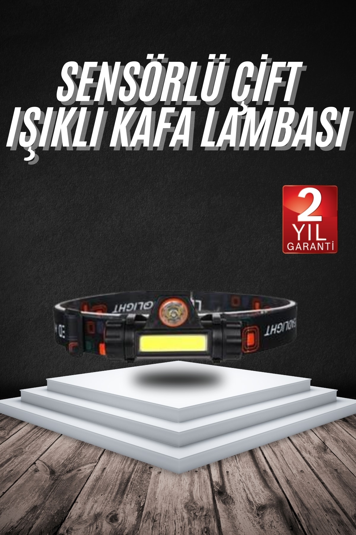 Kafa Lambası Çalışma Işığı Süper Parlak Mıknatıslı Lityum Lion Pilli - Lisinya