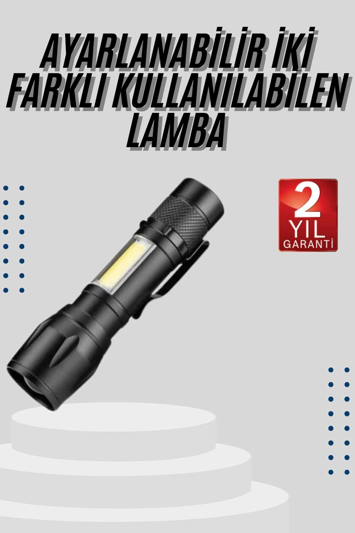 EL Feneri Uzun Menzilli Usb Şarj Edilebilir Kamp Lambası - Lisinya