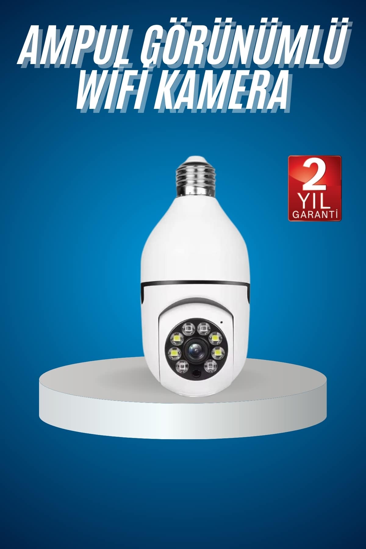 Wifi Güvenlik Kamerası Çift kameralı Ampule Takılabilir Sensörlü - Lisinya