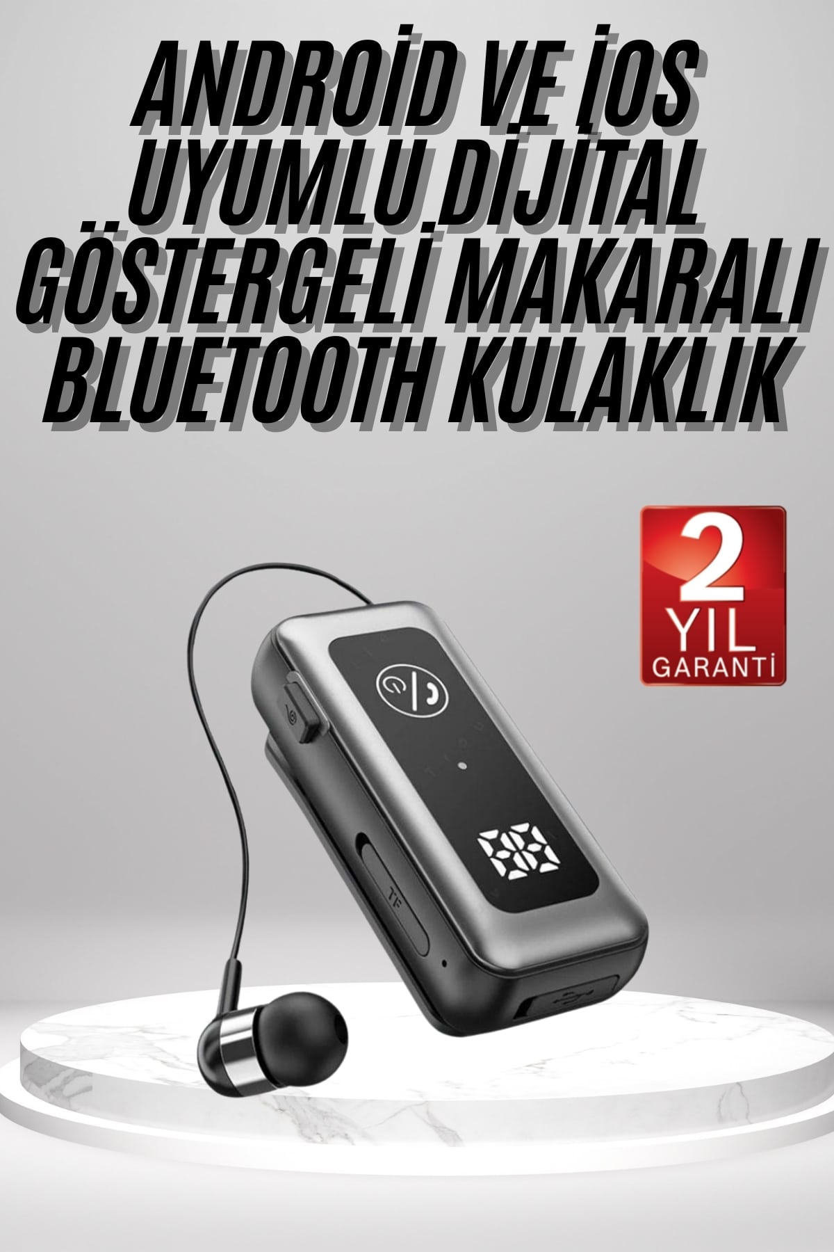 Makaralı Kulaklık SD Kart Girişli Dijital Göstergeli Kablolu Bluetooth Kulaklık - Lisinya
