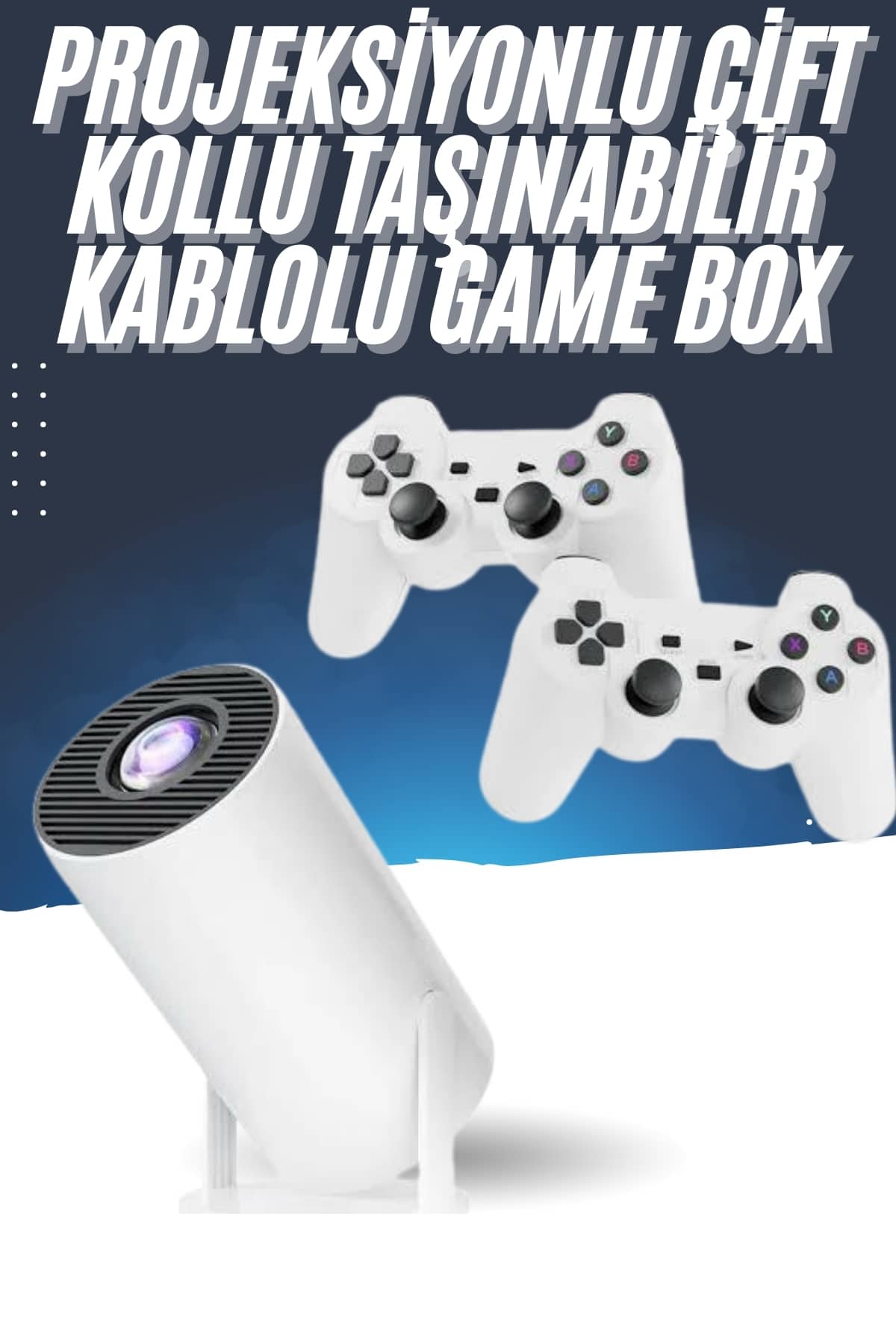 4K Wireless Çift Kollu Kumandalı Oyun Projeksiyonu Retro Video Oyunu - Lisinya