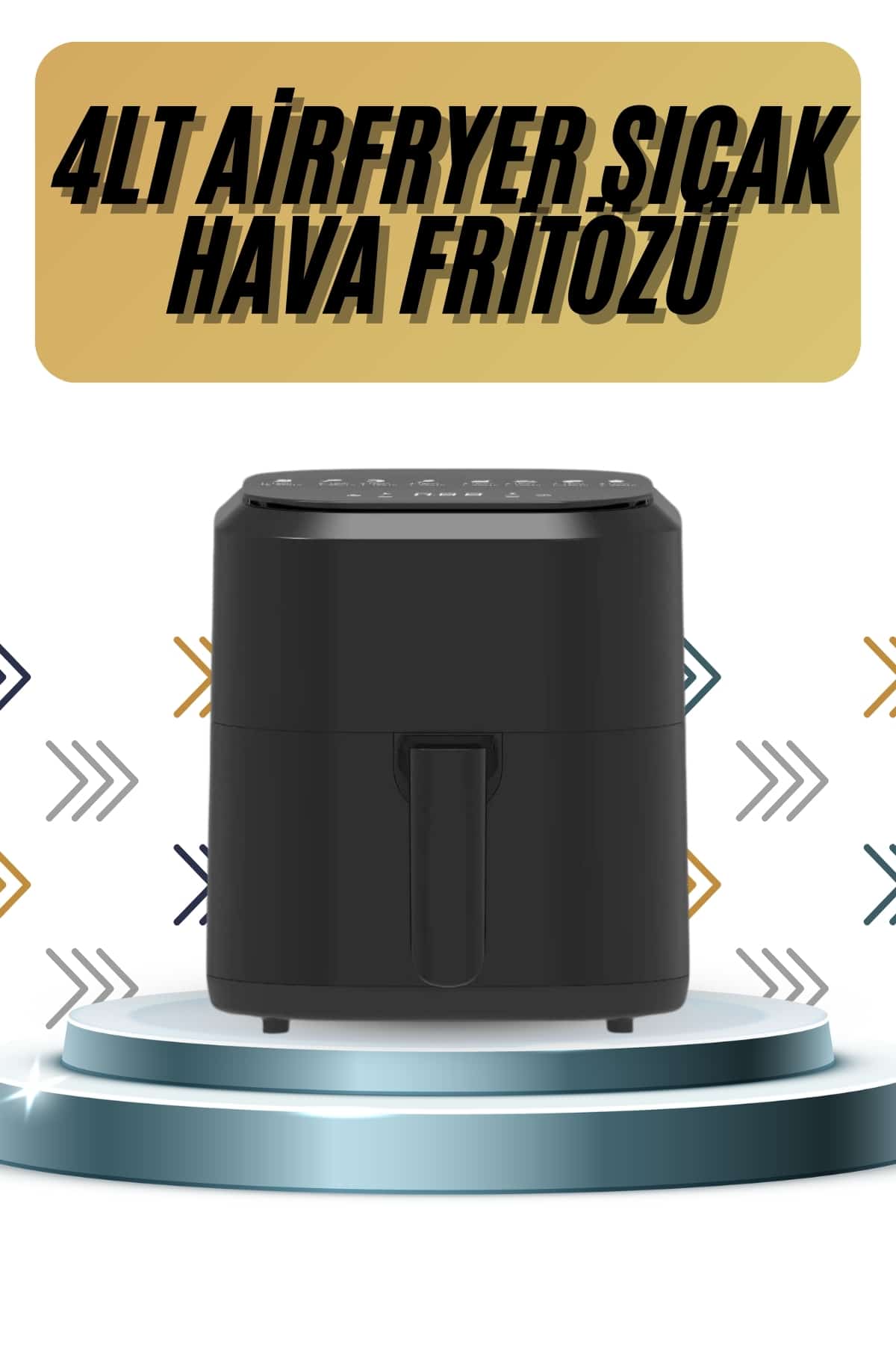 4L Airfryer Hazneli Hava Fritözü Yağsız Fritöz Taşınabilir Fırın İşlevi Gören Pratik - Lisinya