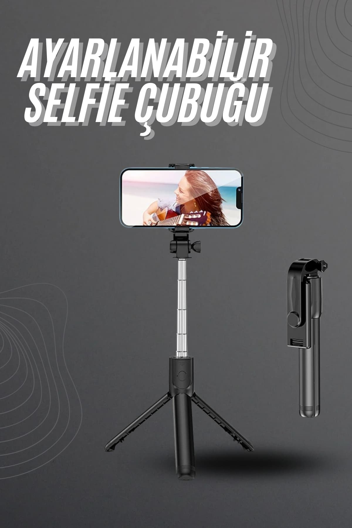 Selfie Çubuğu Tripod Bluetooth Kumandalı Selfie Çubuğu Telefon Tutucu - Lisinya