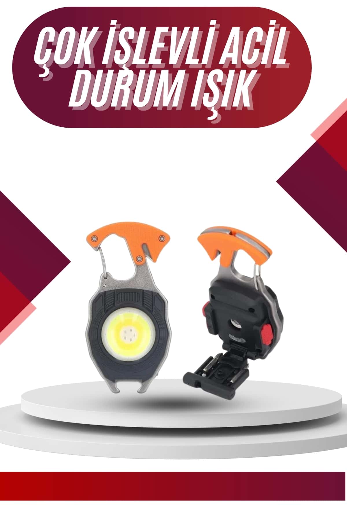 7 Modlu Mini Led Lamba Anahtarlık USB Şarjlı Kamp İçin Taşınabilir - Lisinya