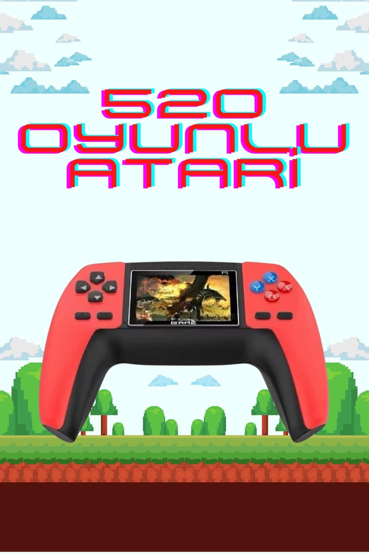 520 Retro Oyunlu El Konsolu Atari Oyun Konsolu Taşınabilir - Lisinya