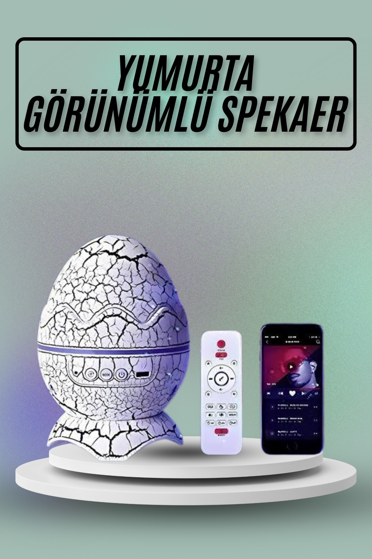 Yumurta Görünümlü Masa ve Gece Lambası Renk Değiştirebilen Projektör - Lisinya