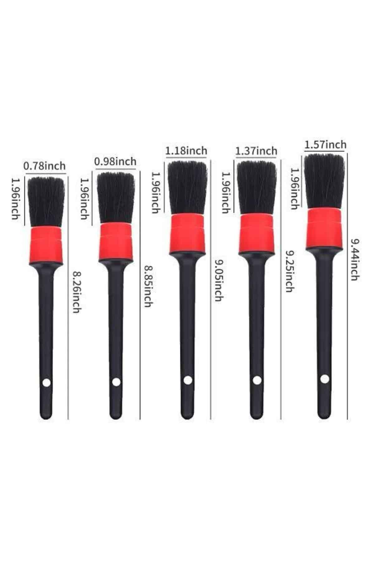 5 Adet Oto Detaylı Temizleyici Araç İçi Temizlik Fırça Seti Koltuk Döşeme Kapı Toz Alma Fırçası - Lisinya