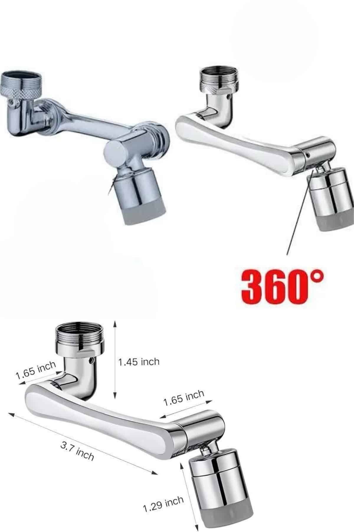 Dönen Musluk Başlığı 1080 Derece Ayarlanabilir Filtreli Sprey Uç - Lisinya