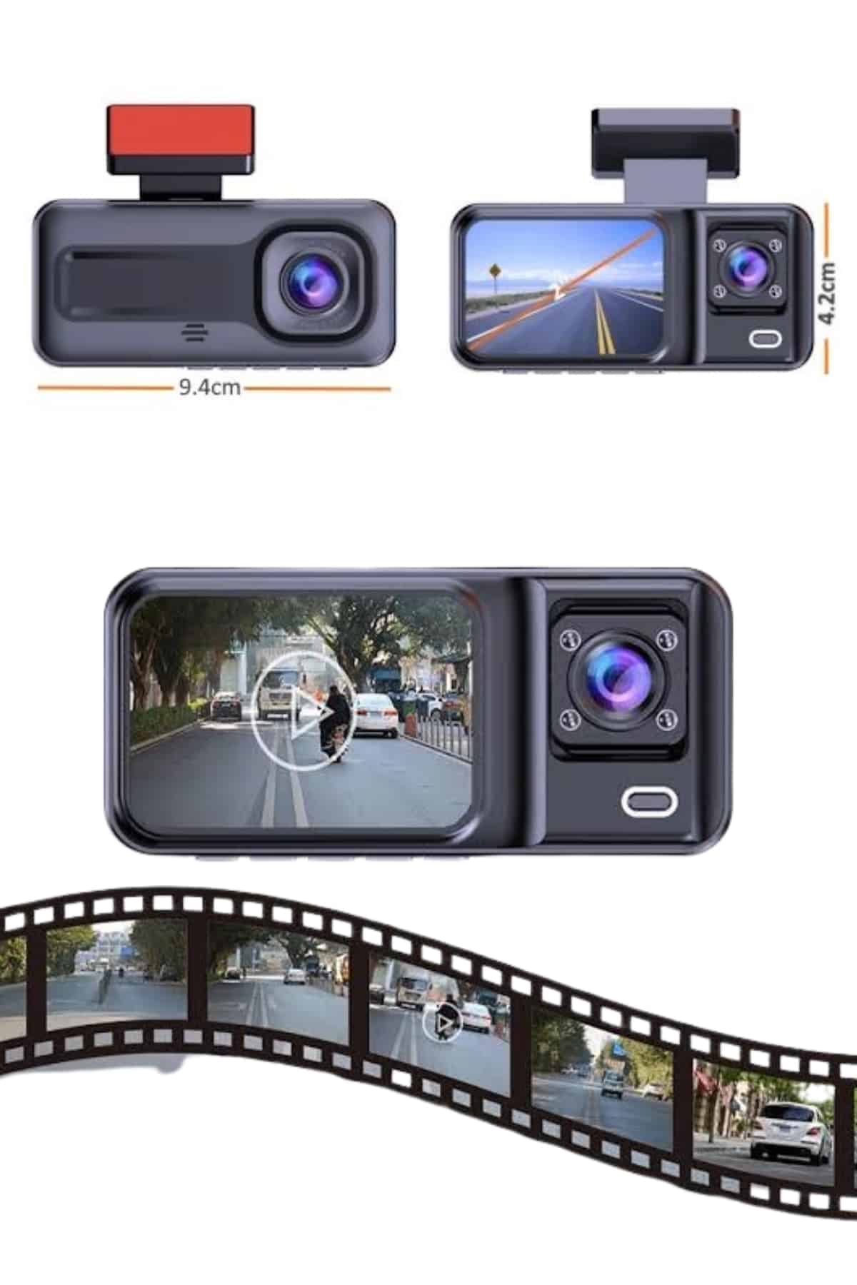 2 İnç Araç İçi Kameralı Ekran 1080P Full HD Kaliteli Hafıza Kart Destekli - Lisinya