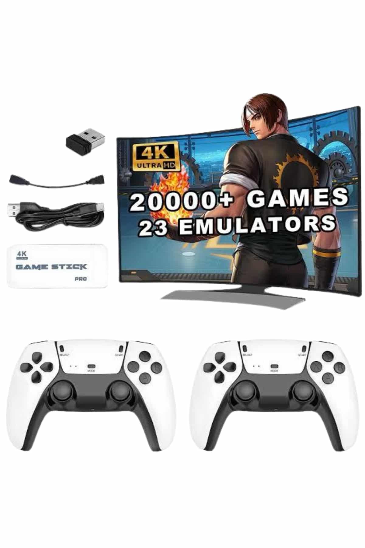 3D 4K HD 2.4G Game Stick 4K Ultra Hd Oyun Konsolu Çift Kollu - Lisinya