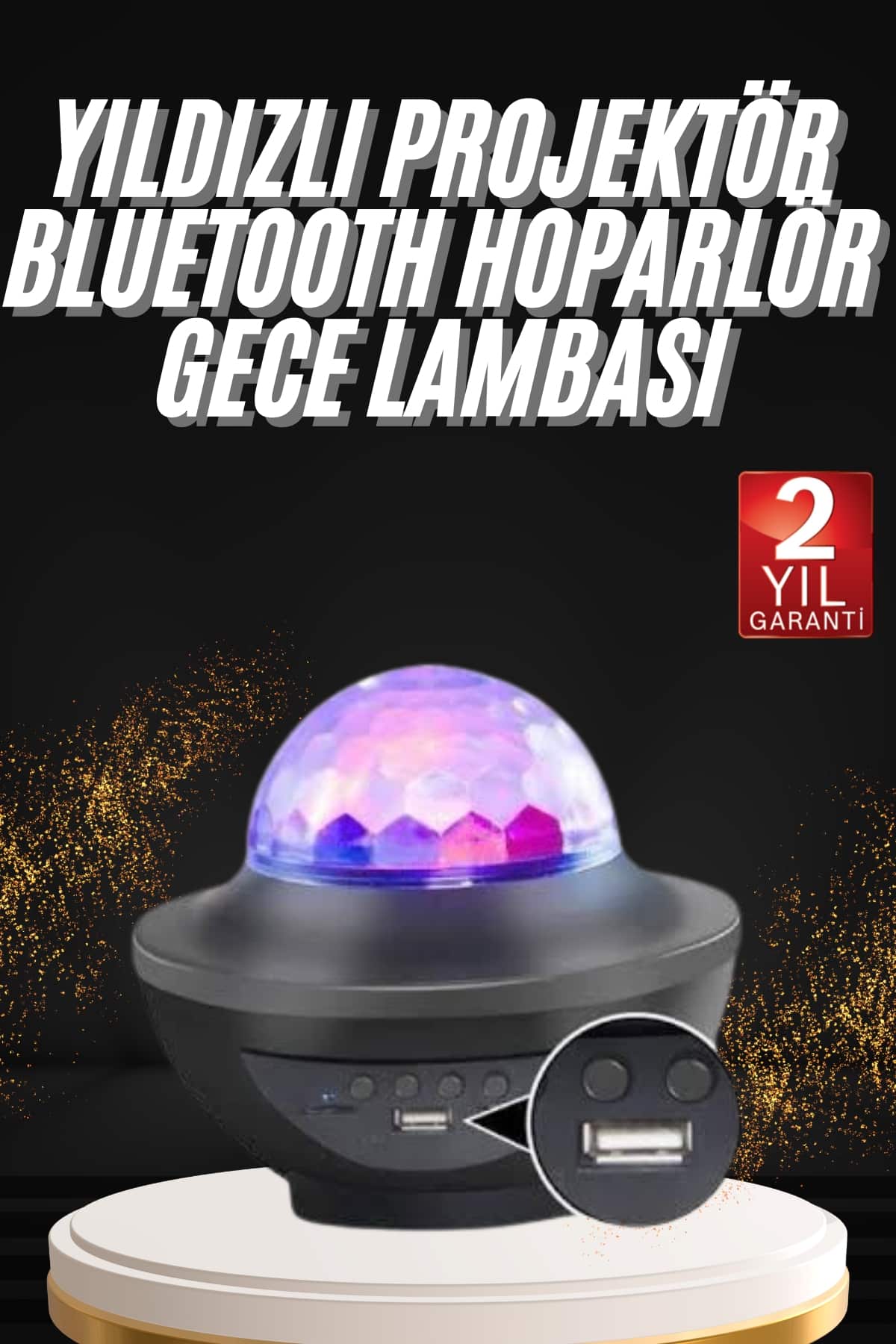 Dönen Işıklı Disko Topu Projektör Müzik Çalarlı Disco Speaker - Lisinya