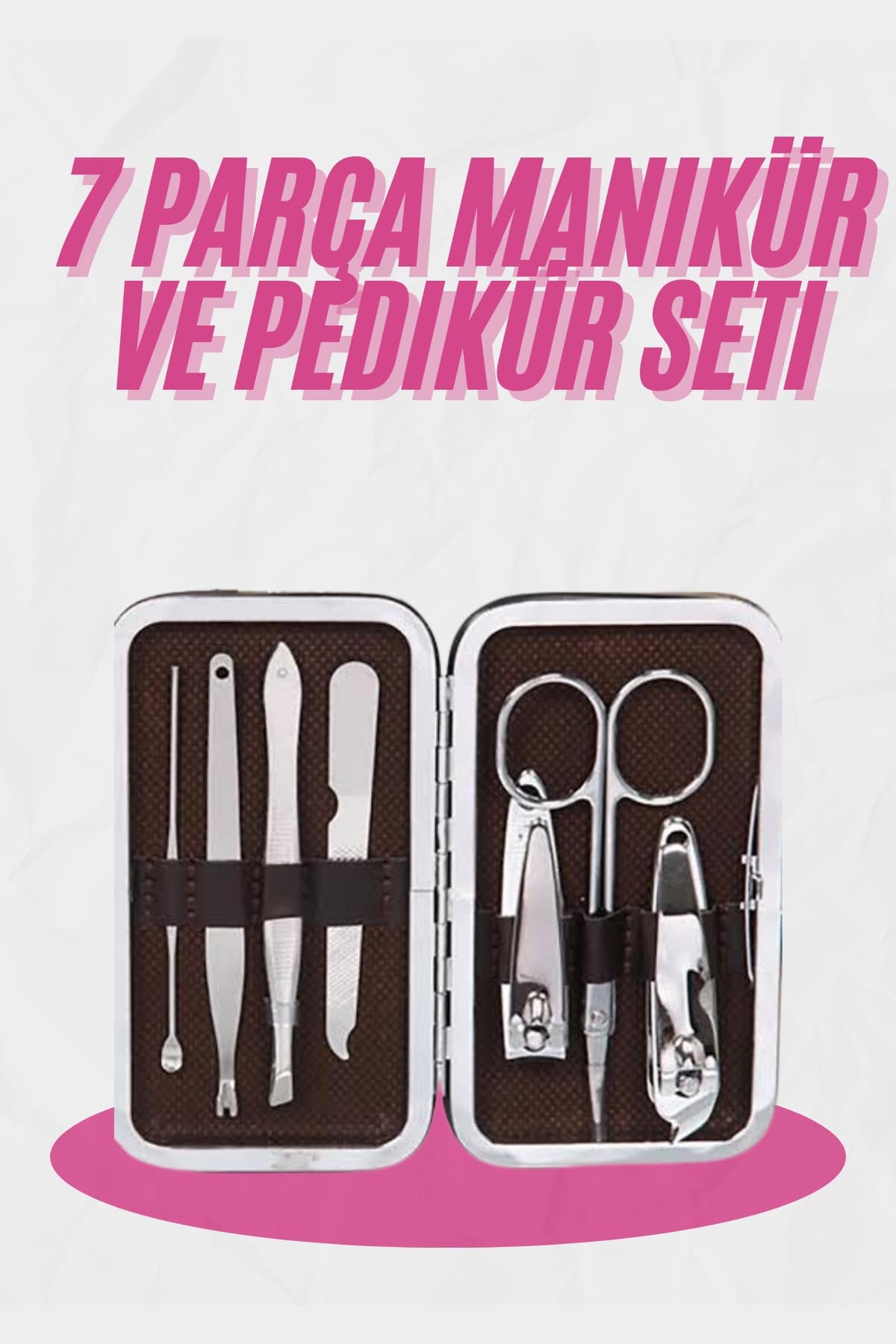 Deri Çanta Hediyeli 7 Parça Manikür-Pedikür Tırnak Bakım Seti - Lisinya Deri Çanta Hediyeli 7 Parça Manikür-Pedikür Tırnak Bakım Seti - Lisinya