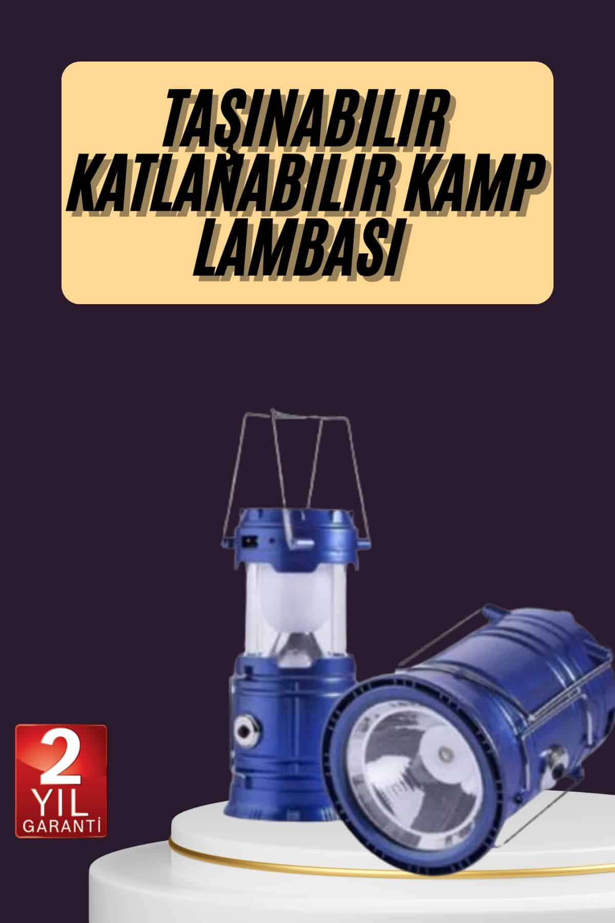 Kamp Feneri Şarj Edilebilir Güneş Enerjili Işıldak USB Şarjlı - Lisinya