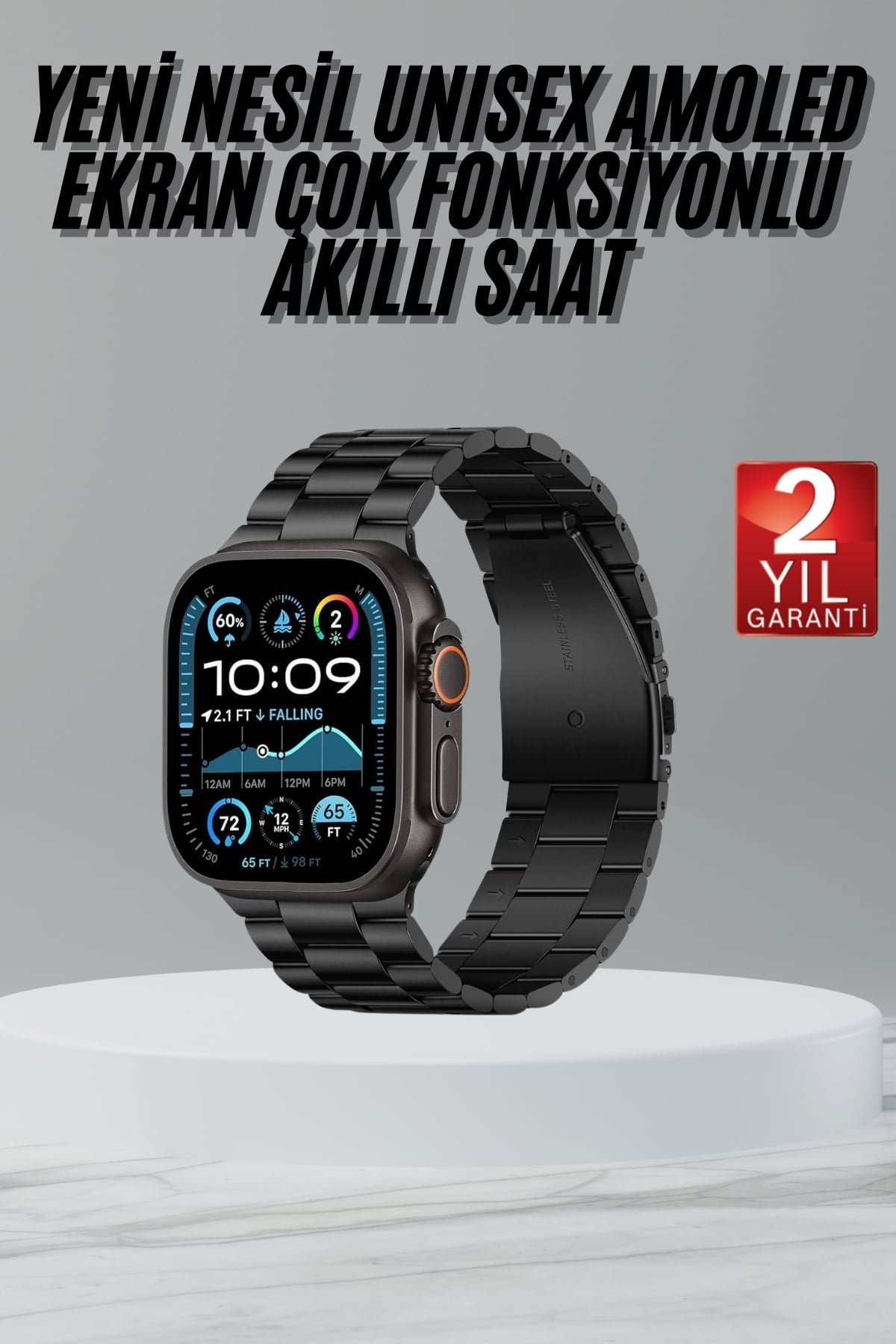 Ultra 3 Kordonlu Amoled Ekran Akıllı Saat Çok Fonksiyonlu Uyku ve Sağlık Takibi - Lisinya