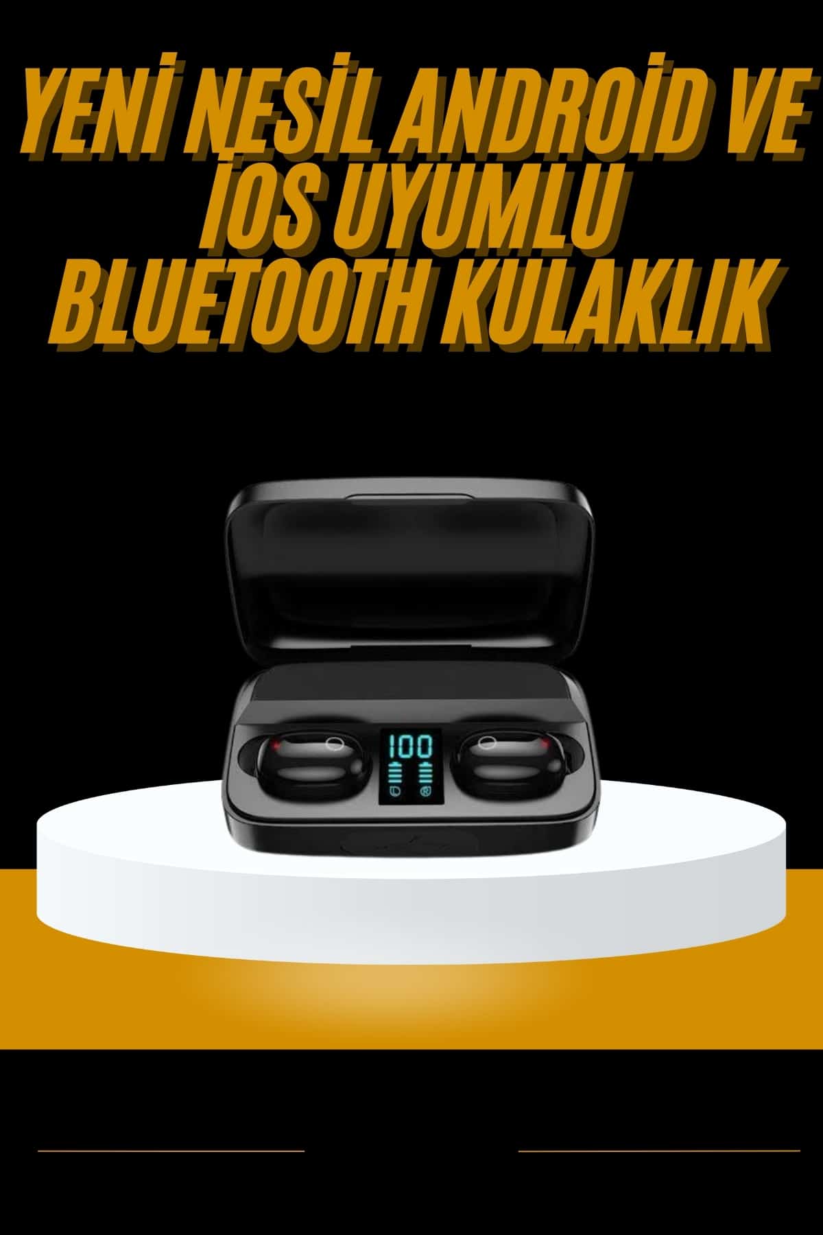 Kablosuz Dijital Göstergeli Çağrı Cevaplayabilen TWS 5.0 Bluetooth Kulaklık - Lisinya