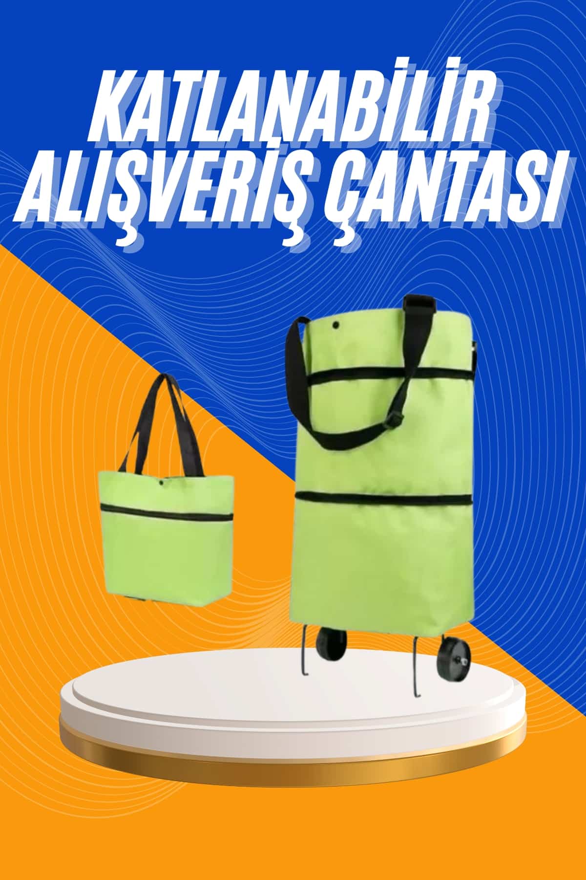 Alışveriş Çantası Katlanabilir Pazar Arabası Tekerlekli Pazar Arabası Katlanabilir - Lisinya