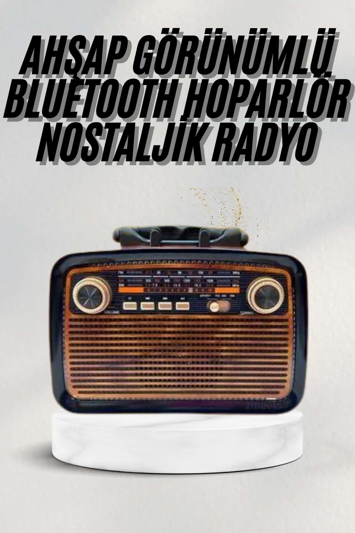 Bluetooth Hoparlör Ahşap Renk Vintage Işıklı Nostaljik Radyo Fm Ahşap Görünümlü - Lisinya