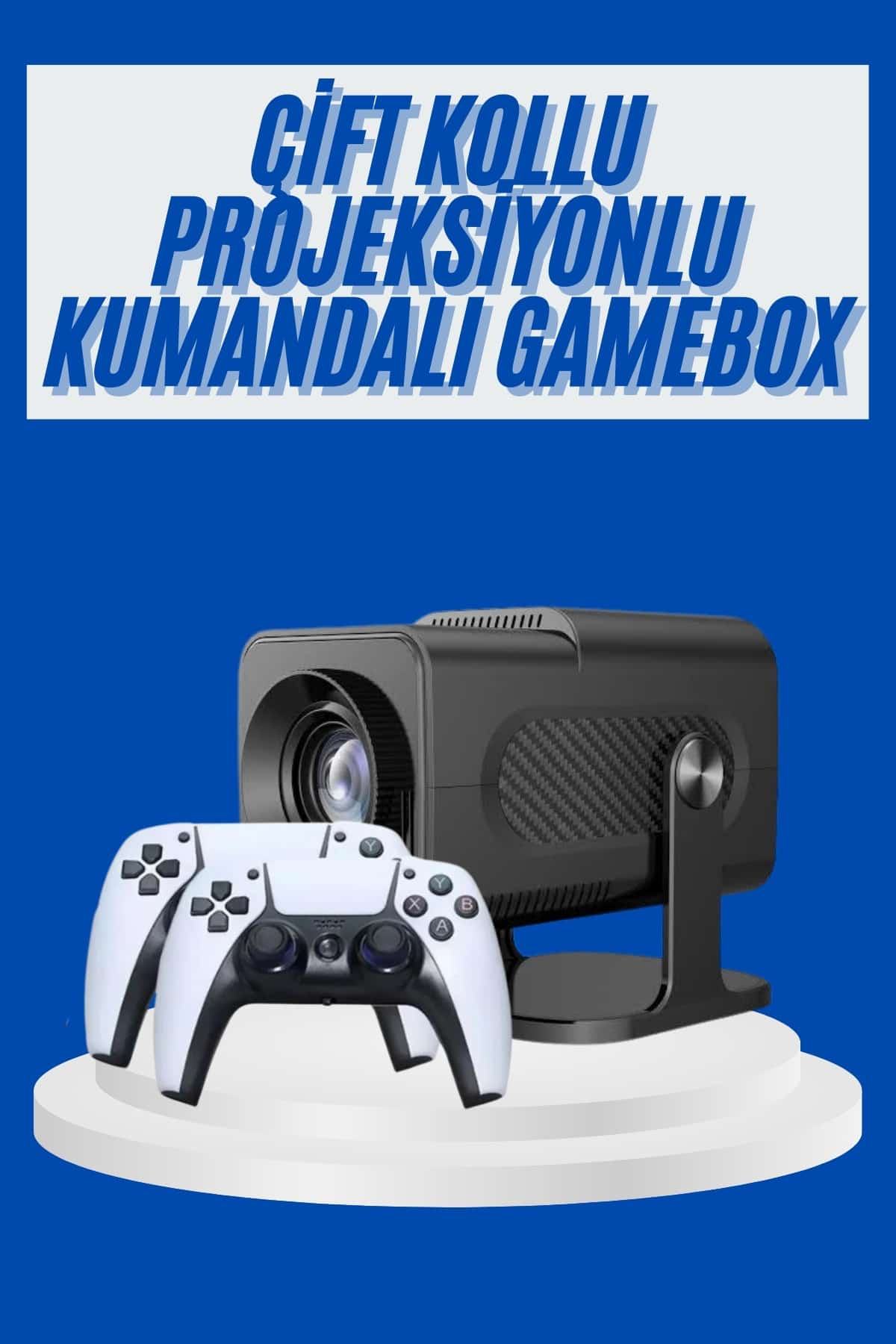 4K Android Smart Wi-fi Çift Kollu Projeksiyon Game Box Kumandalı Taşınabilir - Lisinya