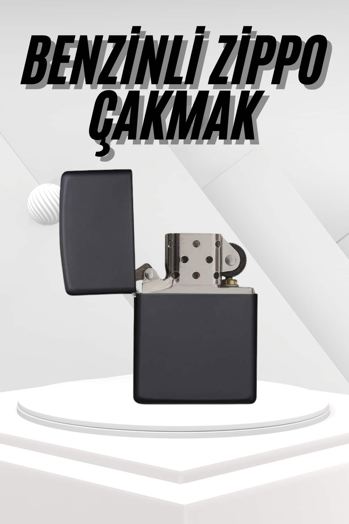 Hediyelik Zarif Zippo Model Siyah Benzinli Çakmak - Lisinya