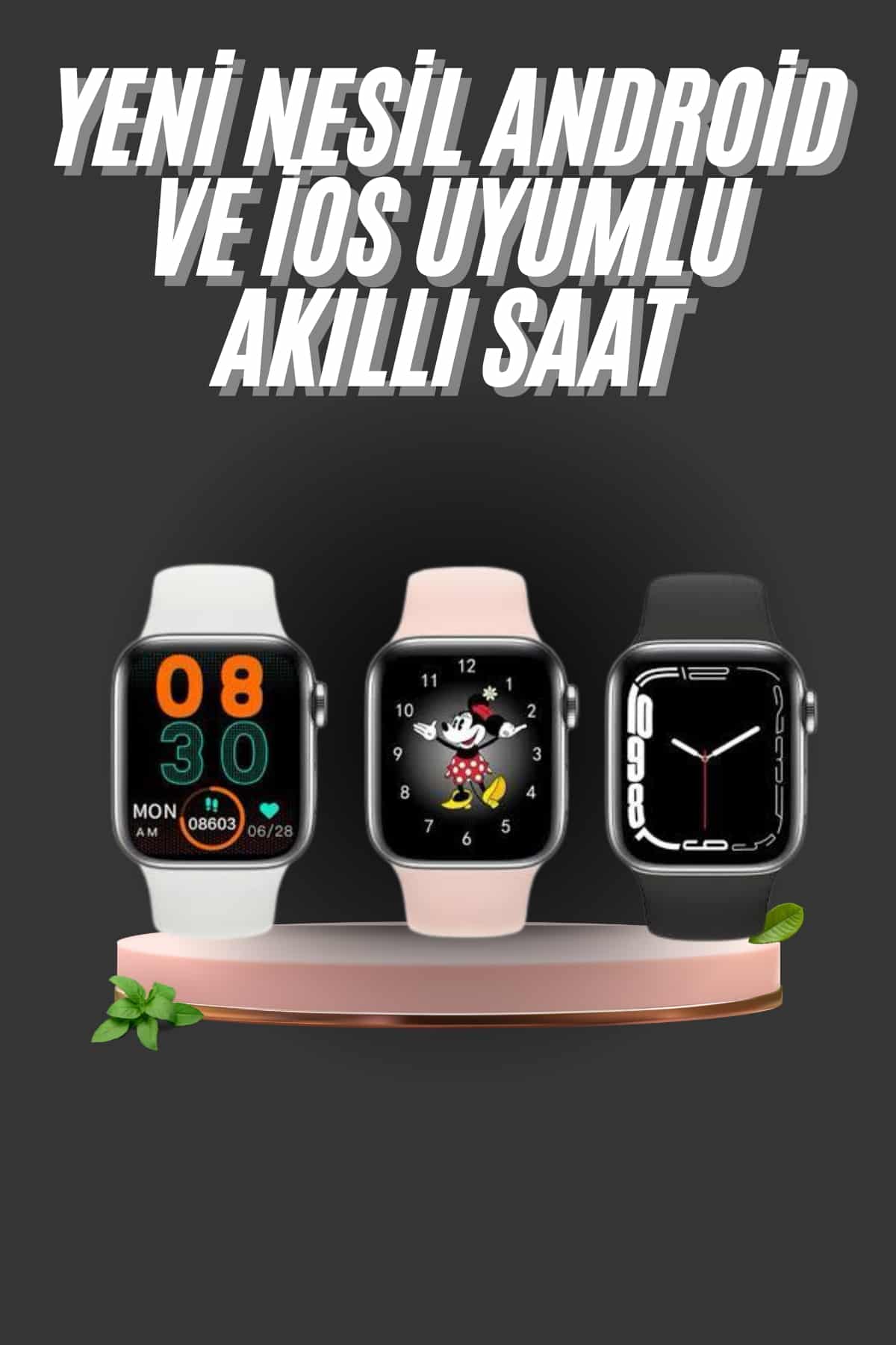 1.83 İnç Akıllı Saat Android ve İOS Uyumlu Çağrı Cevaplayabilen Adımsayar GPS Takibi - Lisinya