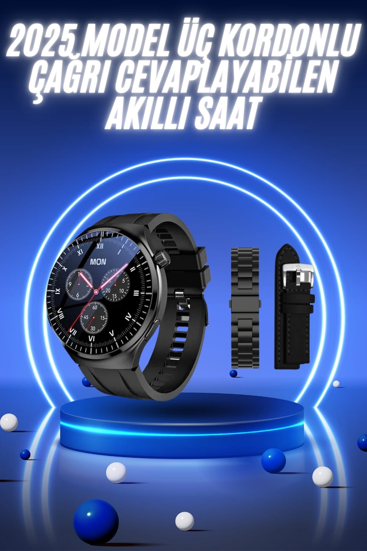 Akıllı Saat Yeni Nesil Üç Kordonlu Nabız Ölçer Çağrı Cevaplama - Lisinya