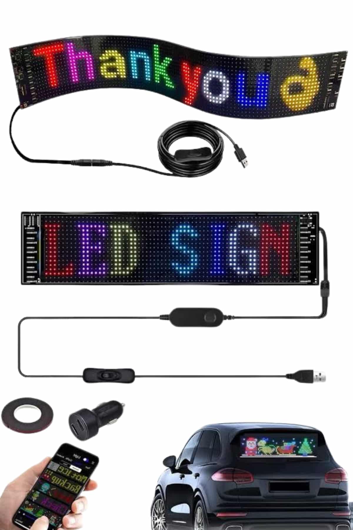 Cama Yapışan En Büyük Boy 16X96 Telefon Kontrollü Led Ekran Digital Araba Yazısı - Lisinya Cama Yapışan En Büyük Boy 16X96 Telefon Kontrollü Led Ekran Digital Araba Yazısı - Lisinya