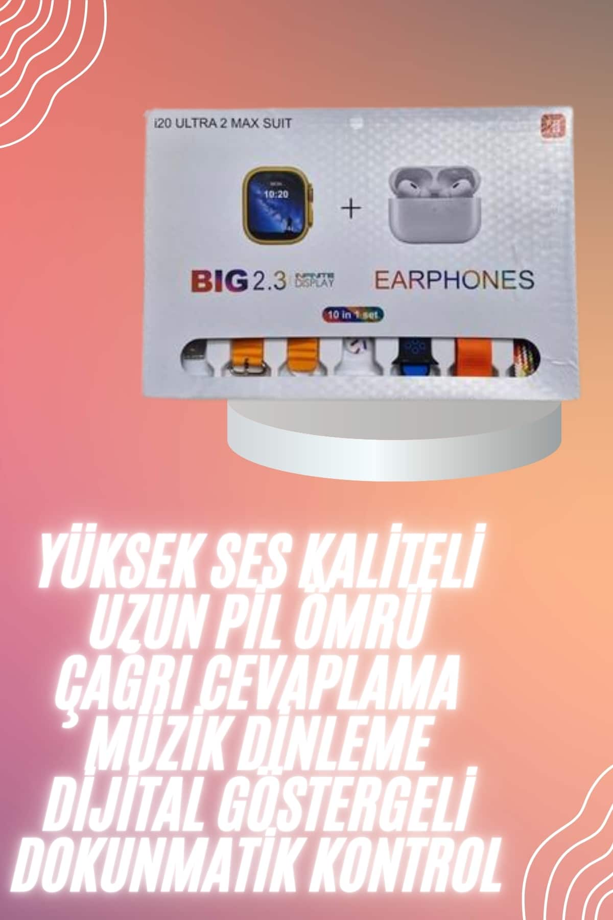 Yeni Nesil 7 Kordonlu Arama Bildirim Özellikli Kulaklık Hediyeli Akıllı Saat - Lisinya