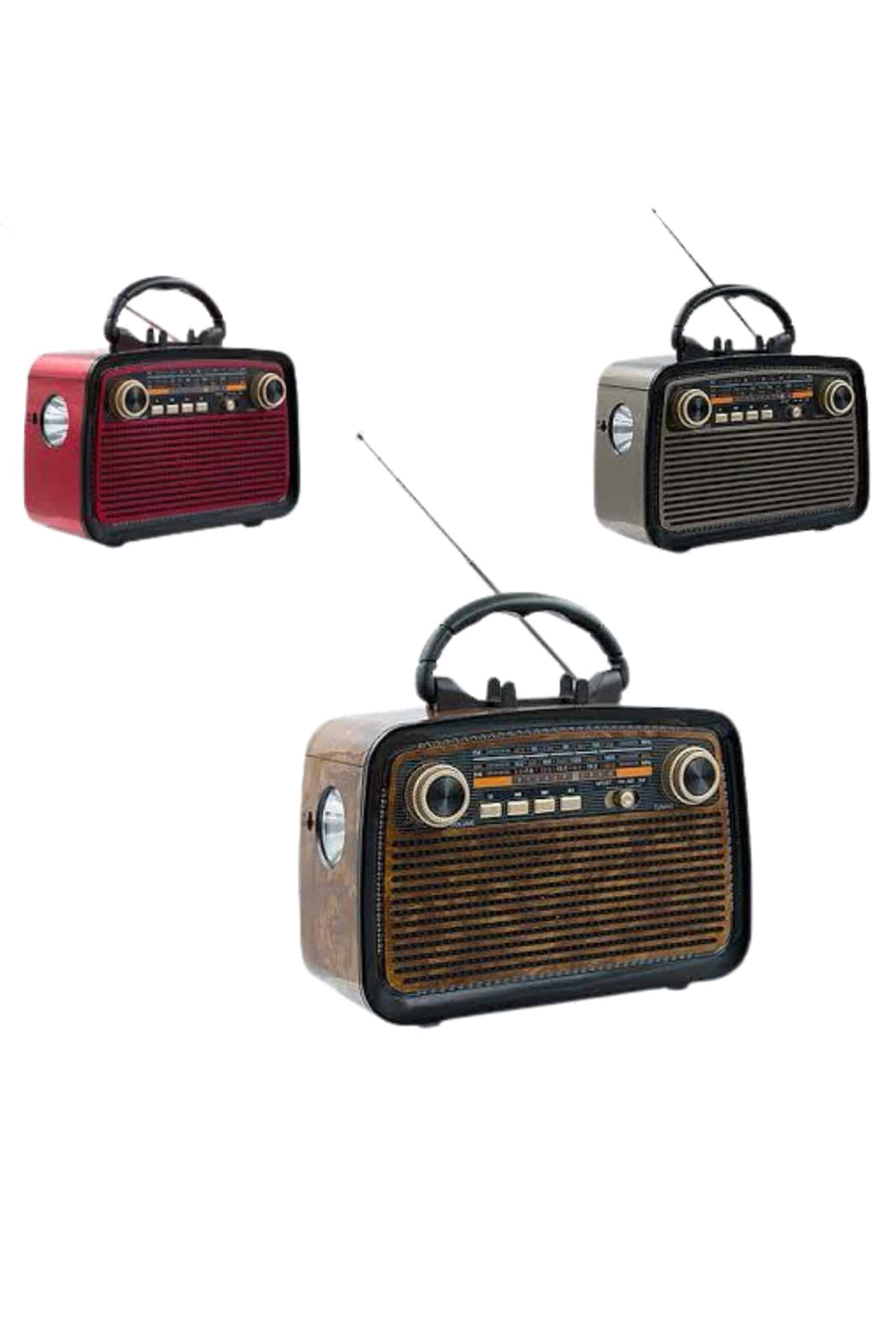 Bluetooth Hoparlör Ahşap Renk Vintage Işıklı Nostaljik Radyo Fm Ahşap Görünümlü - Lisinya