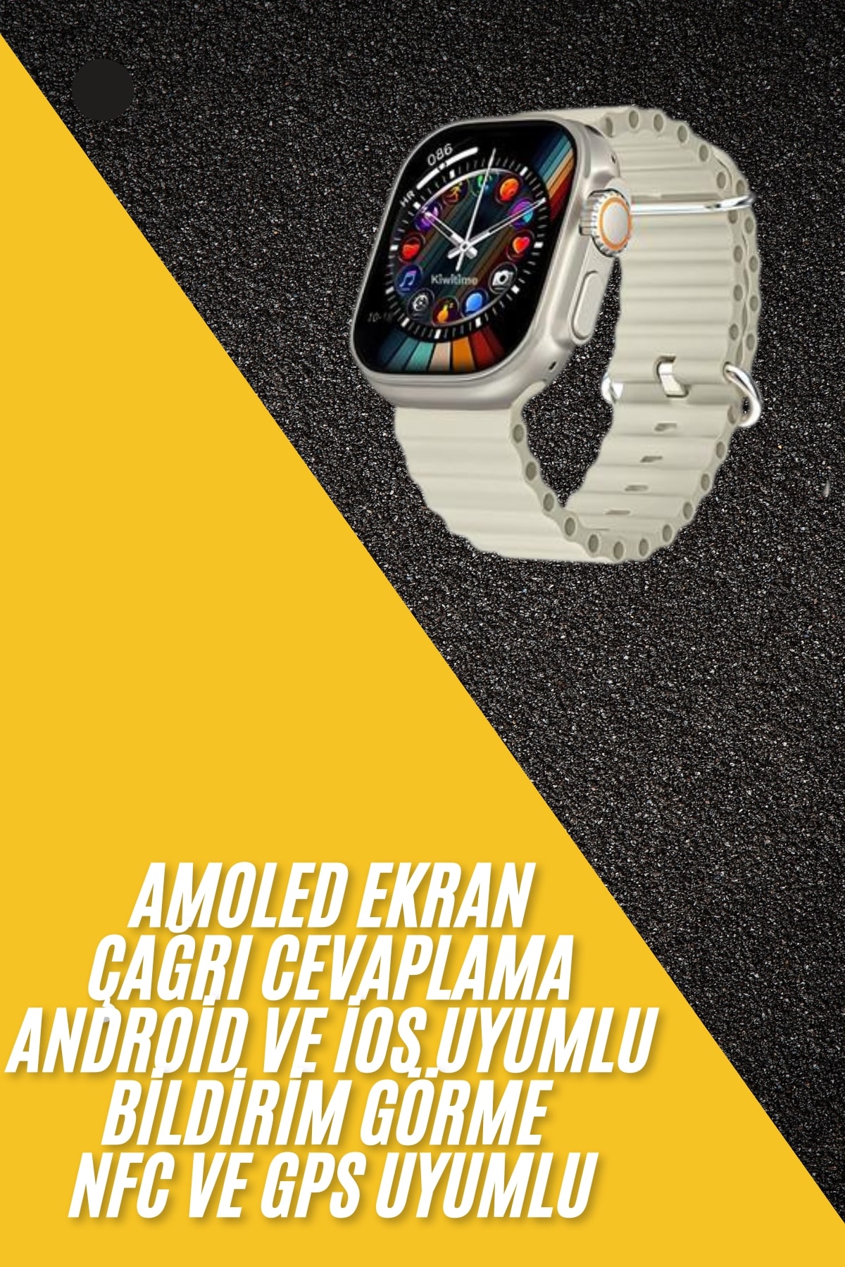 Akıllı Saat Kol Saati Android ve İOS Uyumlu Nabız Ölçer Sesli Asistan - Lisinya