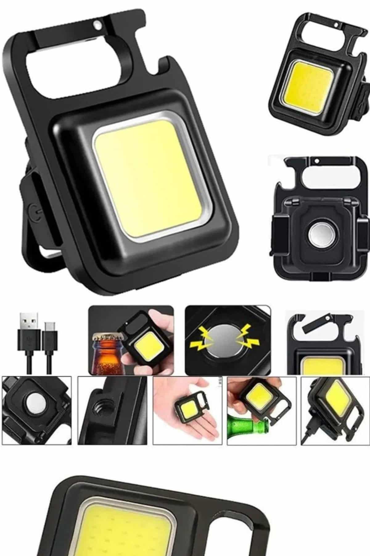 Işıldak USB Şarjlı Cep El Feneri Taşınabilir Mini Led Işık Çok Fonksiyonlu - Lisinya