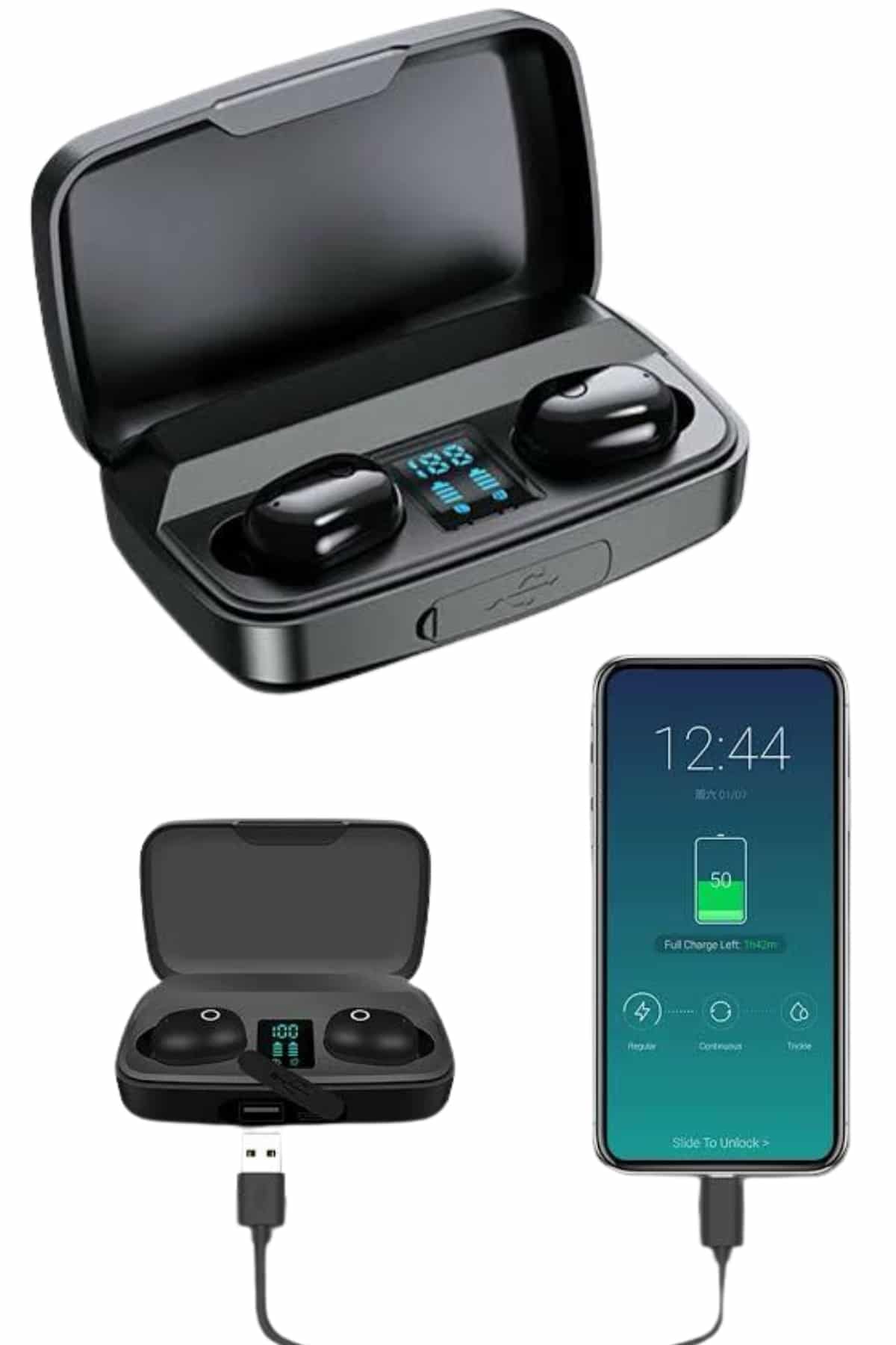 Kablosuz Dijital Göstergeli Çağrı Cevaplayabilen TWS 5.0 Bluetooth Kulaklık - Lisinya