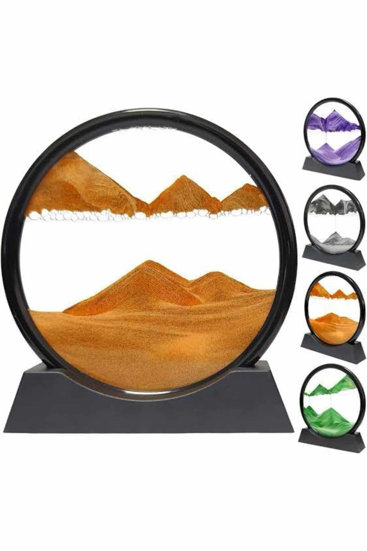 3D LED Işıklı Kum Saati Gece Lambası Hareketli Sulu Kum Saati Orta Boy - Lisinya