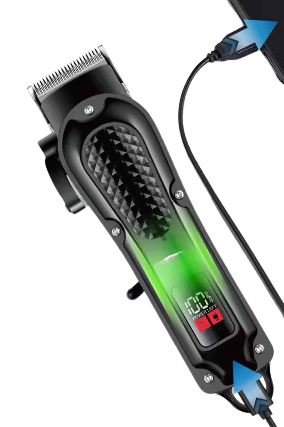 Dijital Profesyonel Kablosuz Saç Sakal Tıraş Makinası Sessiz Paslanmaz Çelik - Lisinya