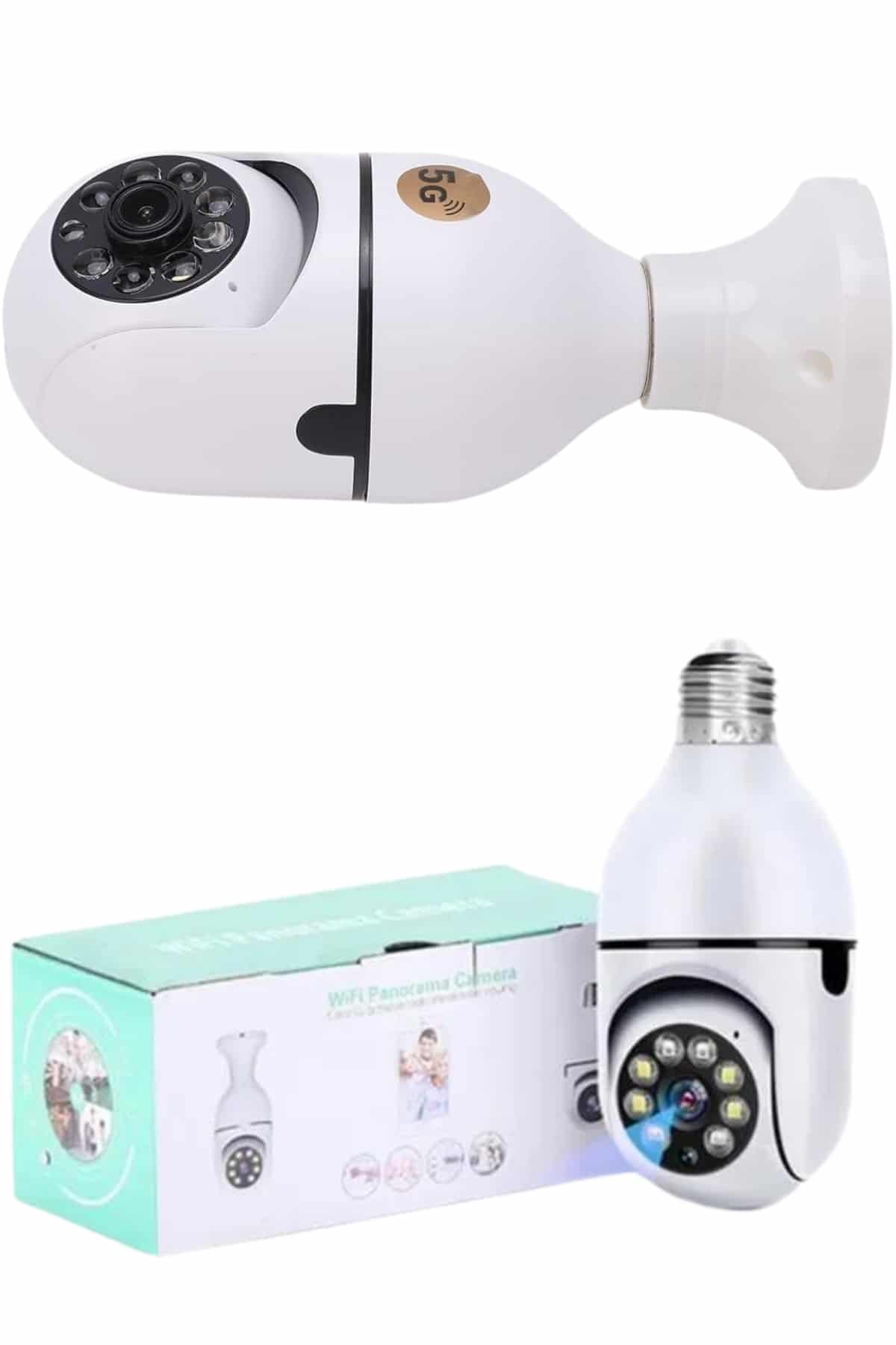 Güvenlik Kamerası Wi-Fi Özellikli 360 Derece Full Hd 1080p Ampül Kamera - Lisinya