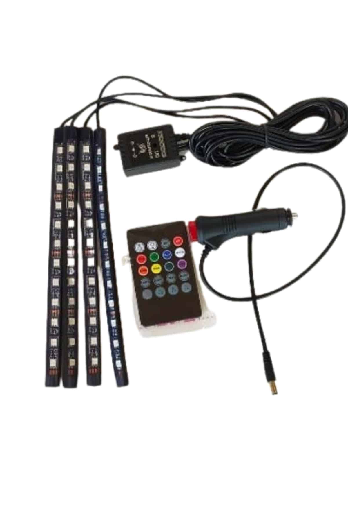 Araç İçi Ayak Altı Led 12 Led Işık Sese Müziğe Duyarlı RGB Işıklı Aydınlatma Seti - Lisinya