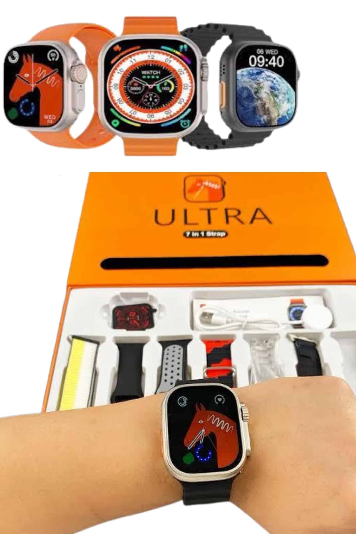 Unısex 7 Kordonlu Çok Fonksiyonlu Nabız Ölçer Uyku ve Sağlık Takibi - Lisinya