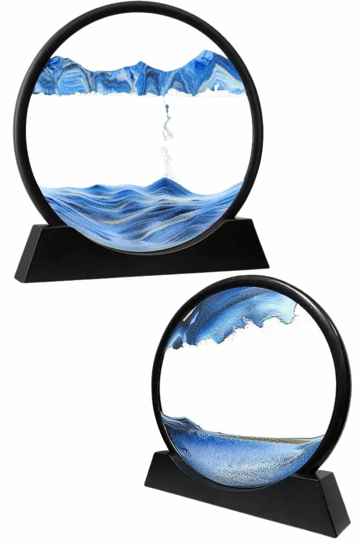 3D LED Işıklı Kum Saati Gece Lambası Hareketli Sulu Kum Saati Orta Boy - Lisinya