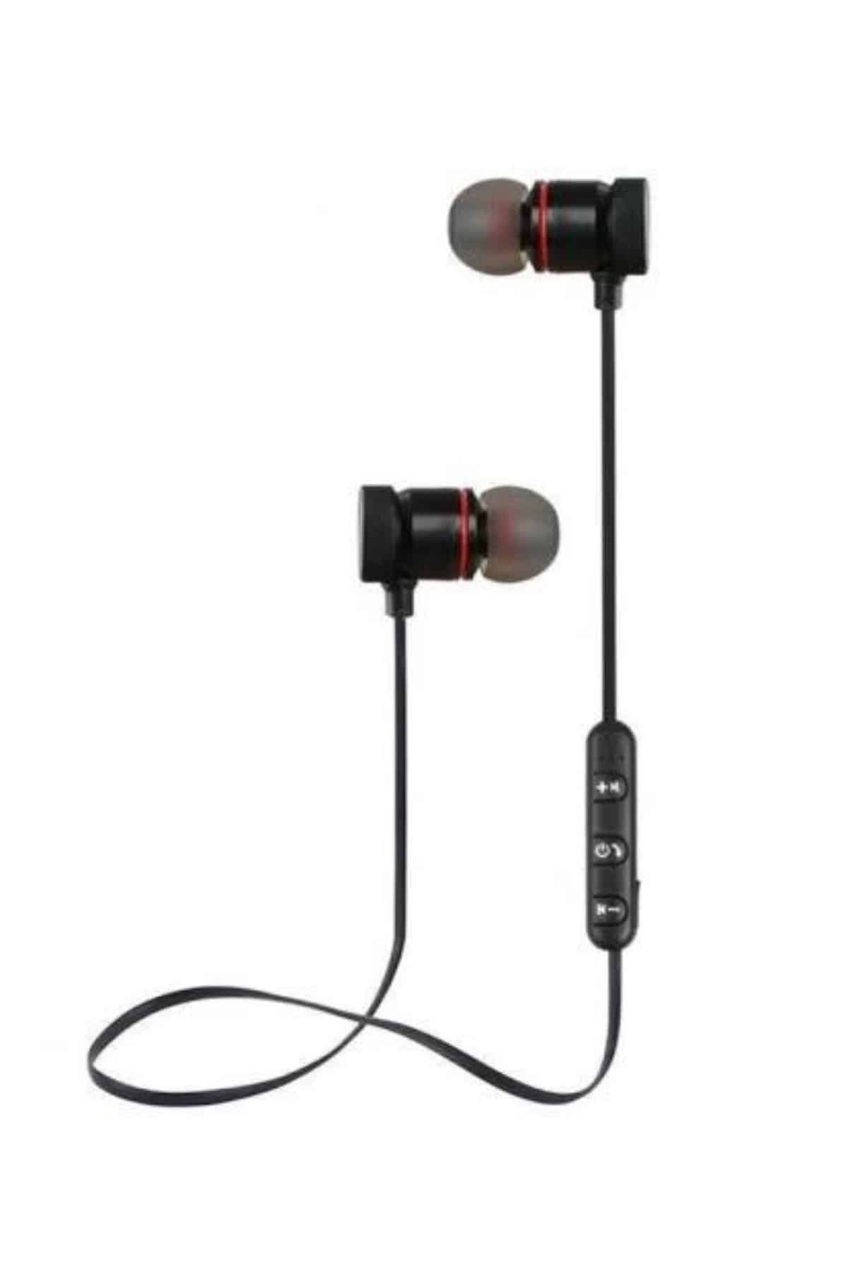 Sports Mıknatıslı Siyah Bluetooth Kulaklık Kablolu Uzun Pil Ömrü - Lisinya