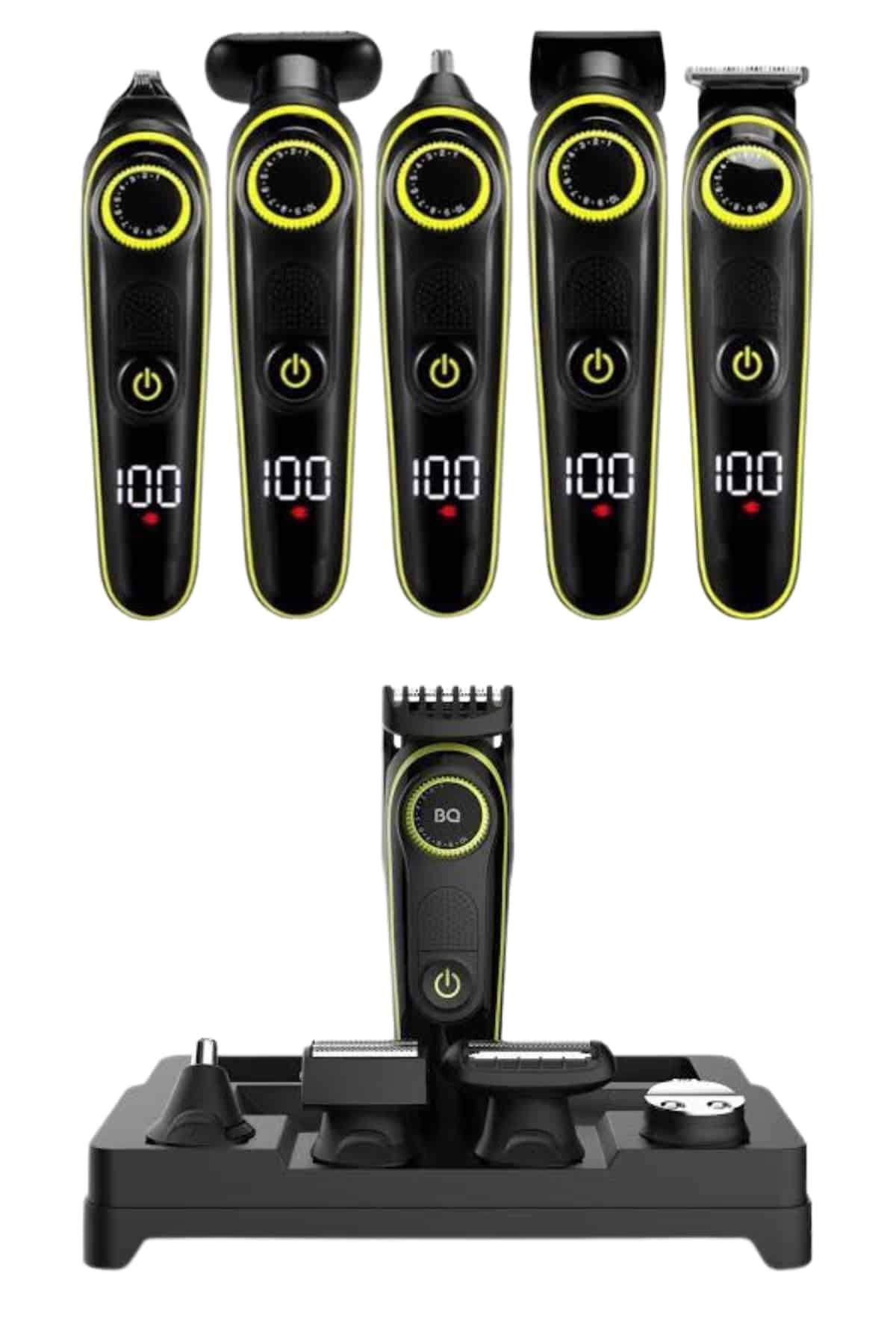 5 Başlıklı Şarjlı Tıraş Makinesi Led Ekran Saç Sakal Ense Tıraşına Uygun Bakım Seti - Lisinya