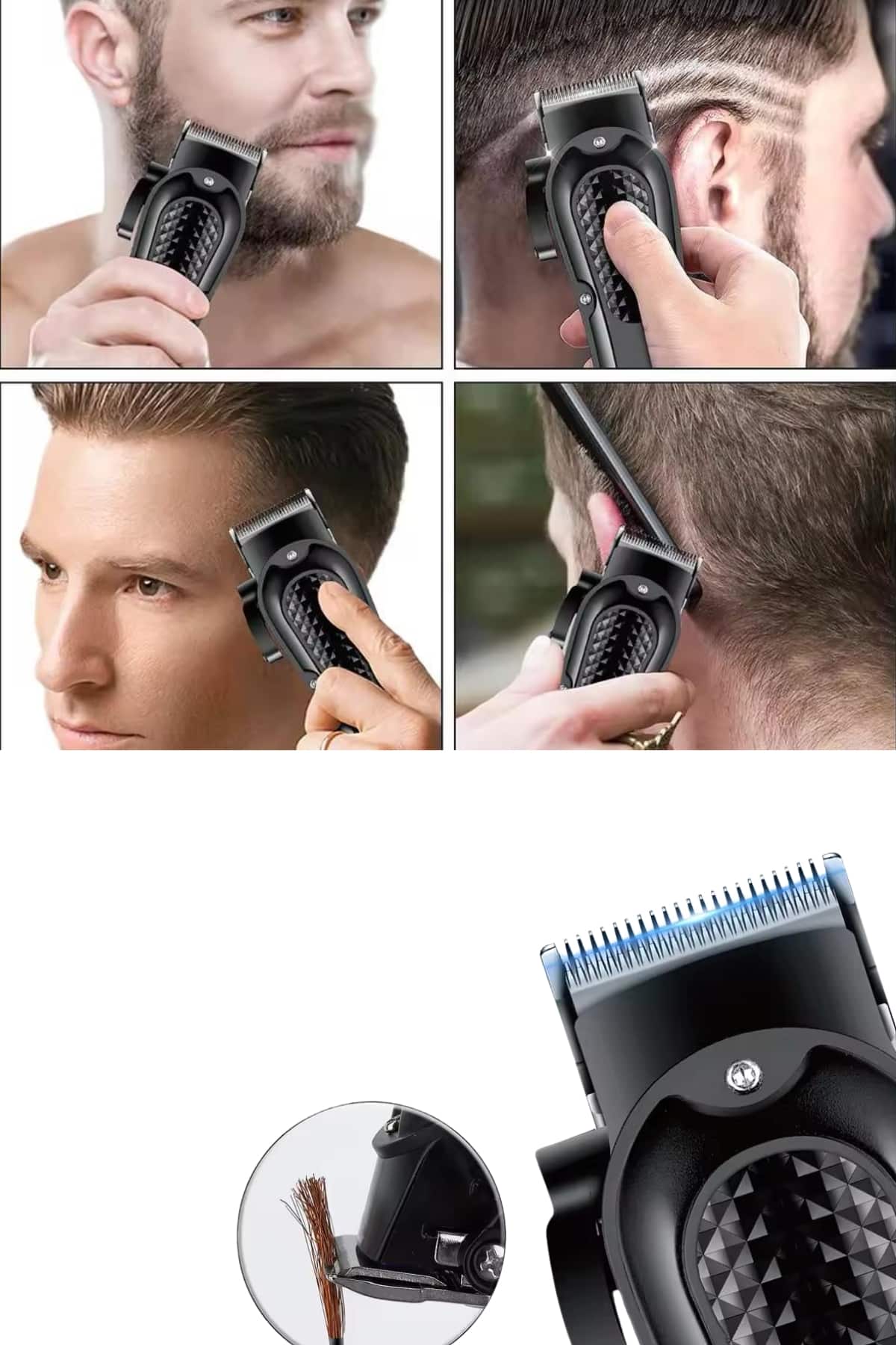 Dijital Profesyonel Kablosuz Saç Sakal Tıraş Makinası Sessiz Paslanmaz Çelik - Lisinya