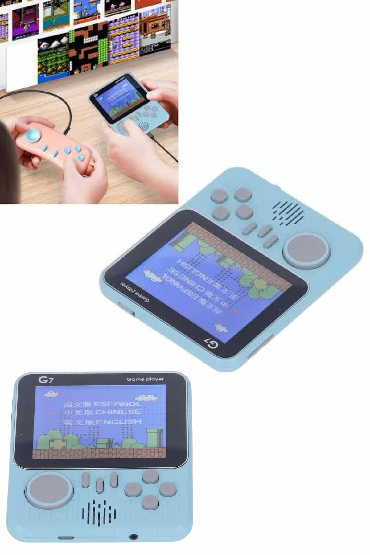 Çift Konsol 666 Adet Retro Oyun El Atarisi Taşınabilir 3.5 İnç Ekran - Lisinya