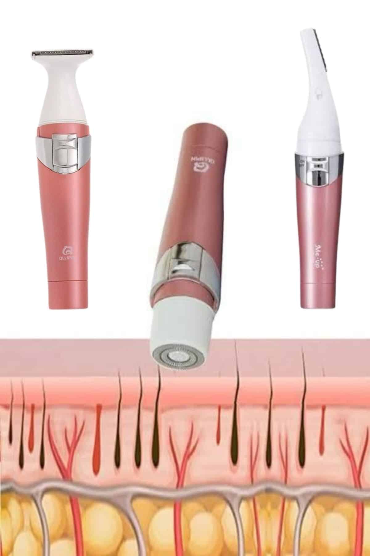 3 Başlıklı Kıl Tüy Temizleyici Epilasyon Aleti Tüm Cilt Tiplerine Uygun - Lisinya