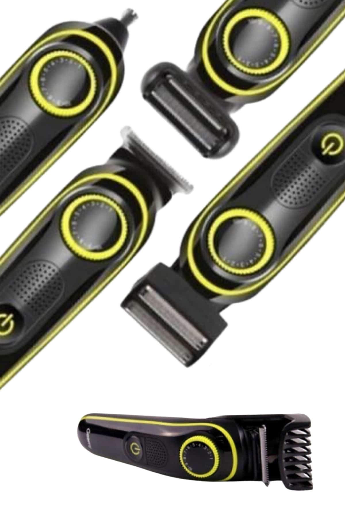 Saç Sakal Şekillendirici Tıraş Makinesi 5 Başlıklı Paslanmaz Çelik Bıçaklı Unısex - Lisinya