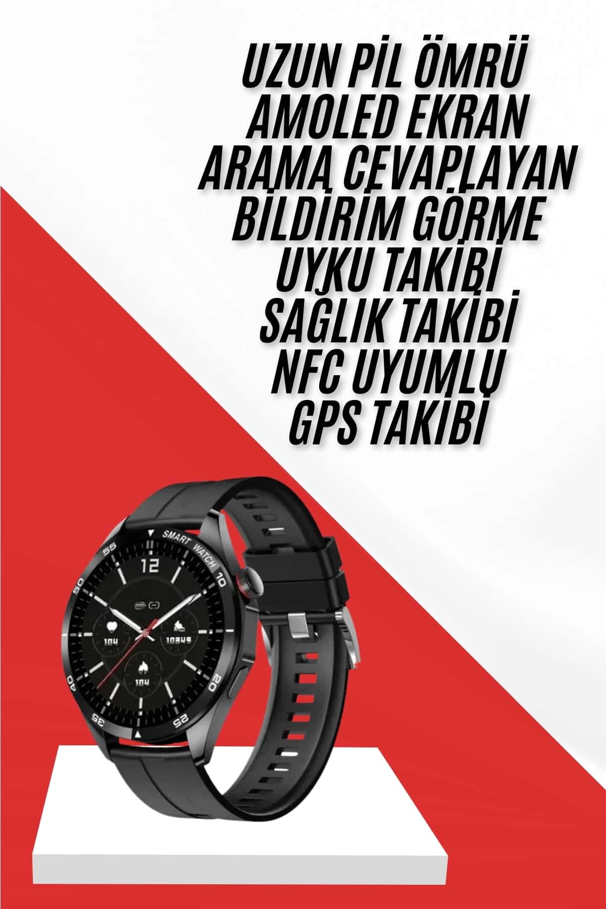 Akıllı Saat Ios Ve Android Tüm Telefonlara Uyumlu Çok Fonksiyonlu Amoled Ekran - Lisinya