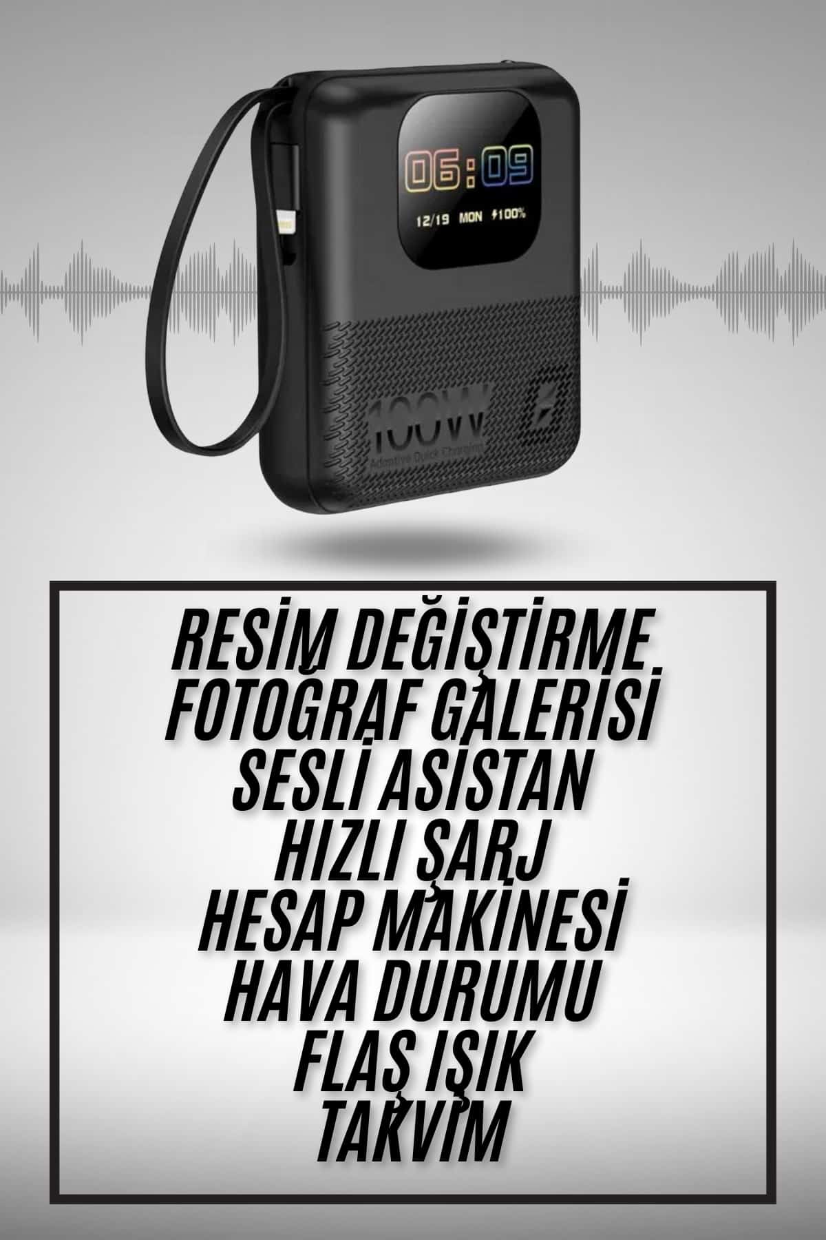 Akıllı Powerbank 10.000 MAH 4 Çıkışlı Taşınabilir Dijital Göstergeli - Lisinya