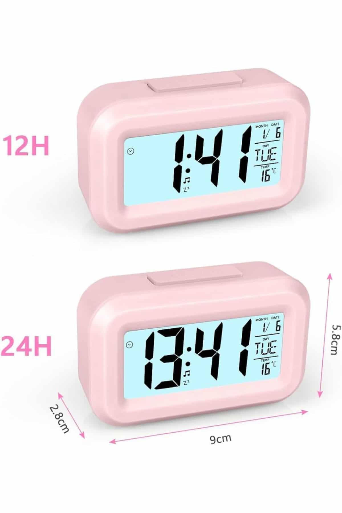 Gece Dijital Masa Saati Dijital Alarmlı Led Ekran Pilli Çalar Saat - Lisinya