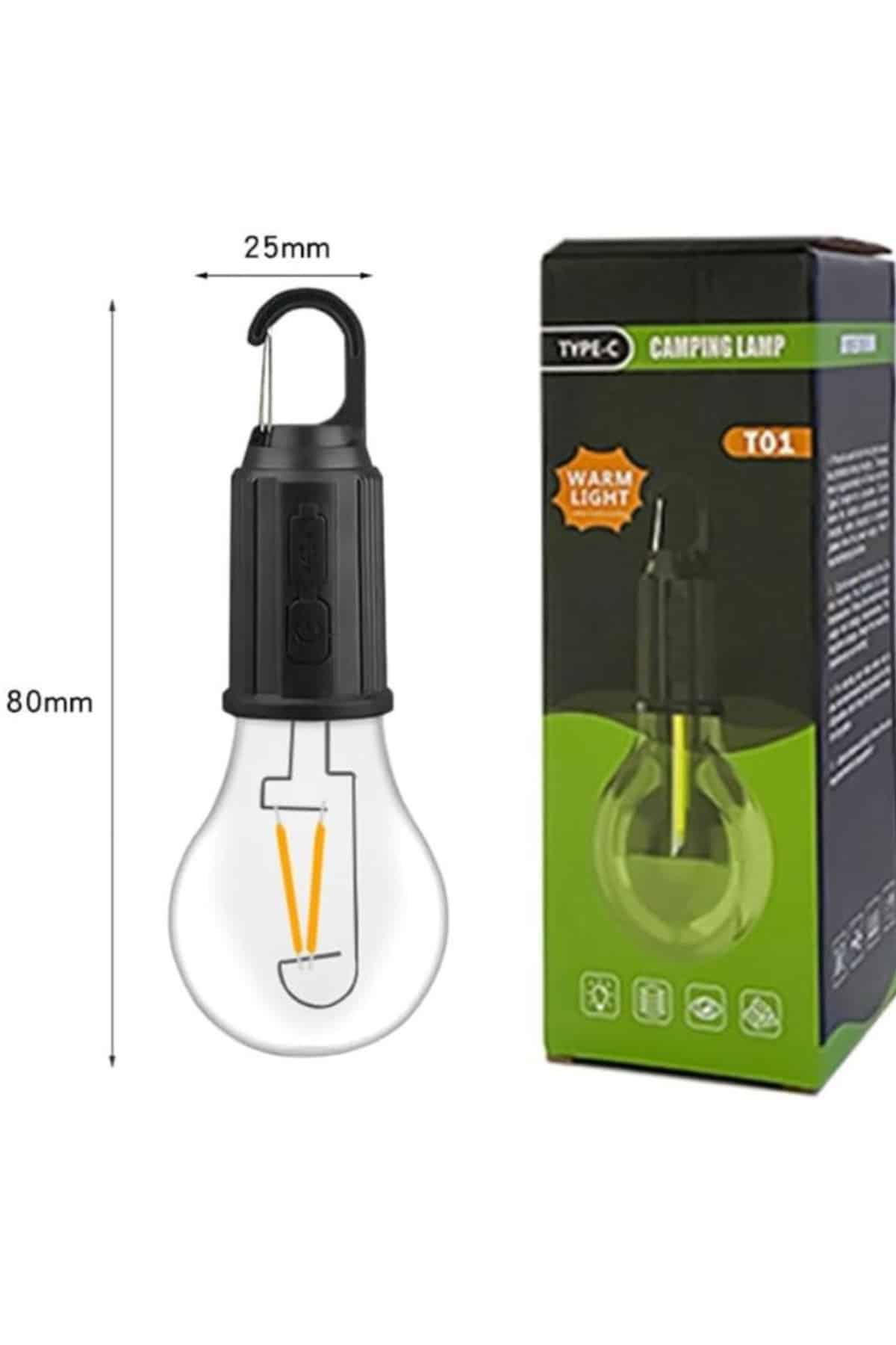 3 Farklı Mod LED'li Şarjlı Asma Kancalı Kamp Lambası Taşınabilir Ampul - Lisinya 3 Farklı Mod LED'li Şarjlı Asma Kancalı Kamp Lambası Taşınabilir Ampul - Lisinya