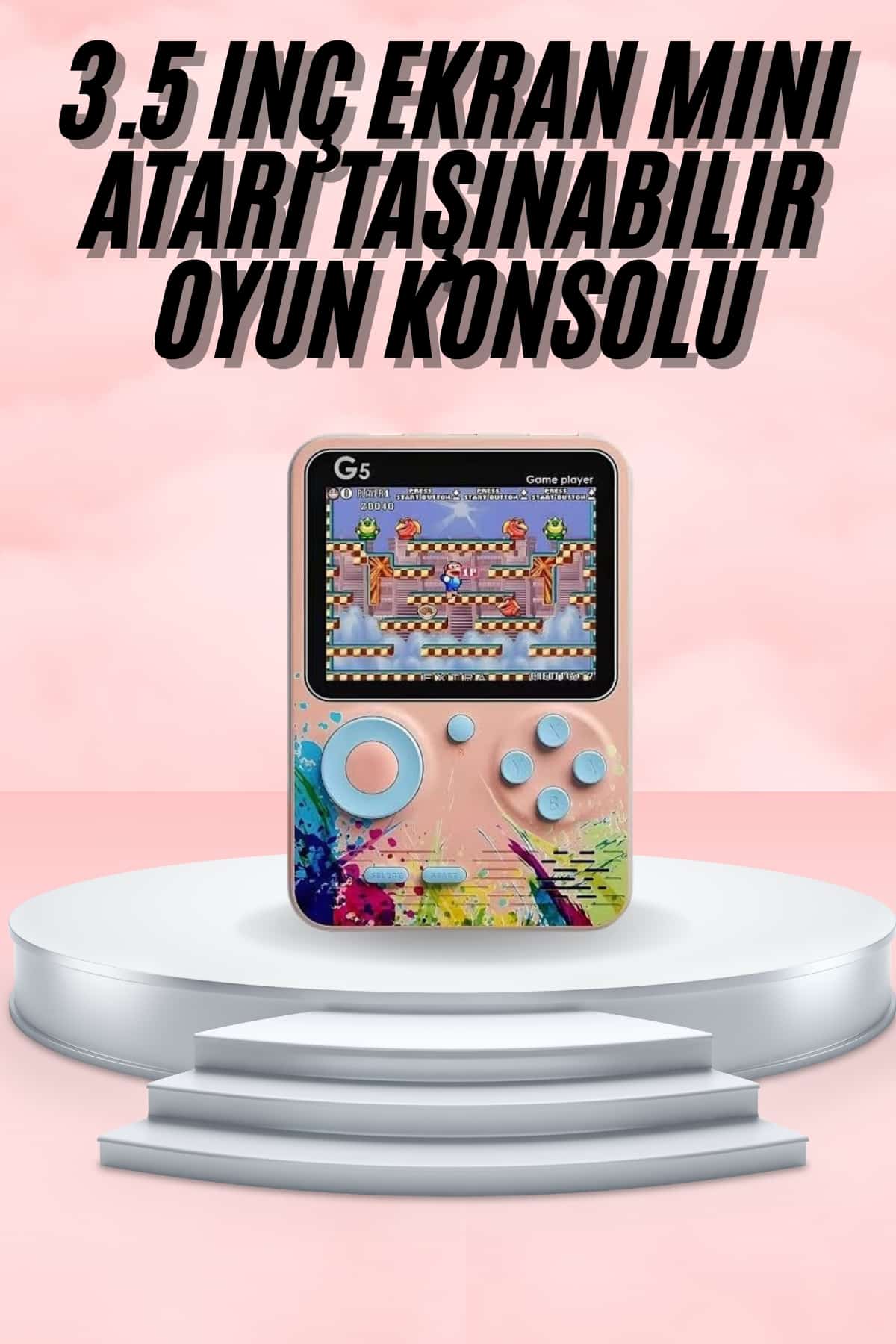 3.5 İnç Klasik Retro LCD Ekran 500 Oyunlu Oyun Konsolu Taşınabilir - Lisinya