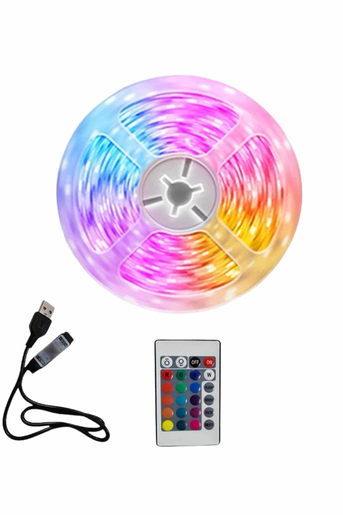 10M Şerit Led İç Mekan Renkli Rgb Şerit Led Kumandalı - Lisinya